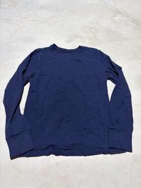 Quince 100% organic cotton slub long sleeve tee navy medium